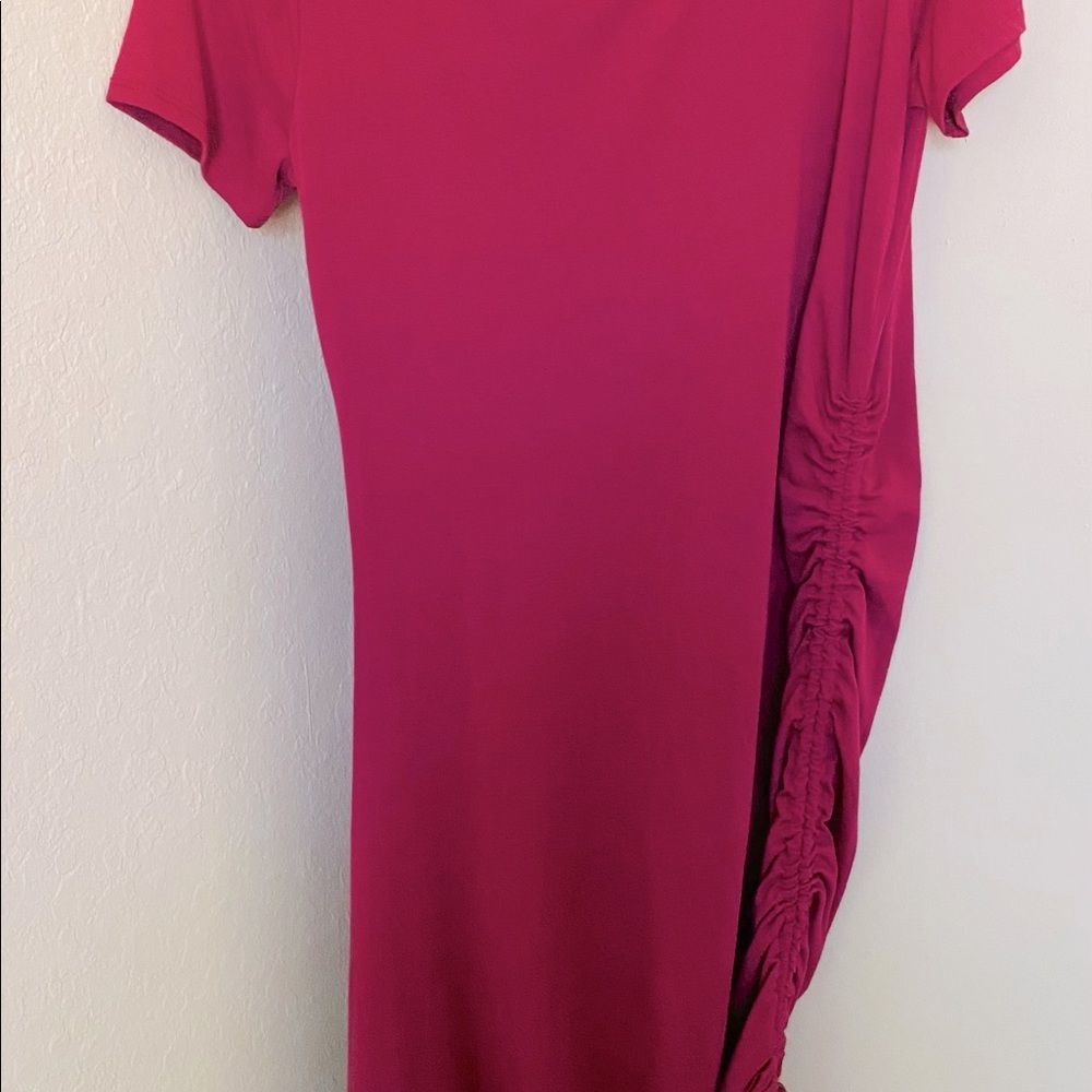 Skinnygirl Connie Short-Sleeve Ruched Midi Dress